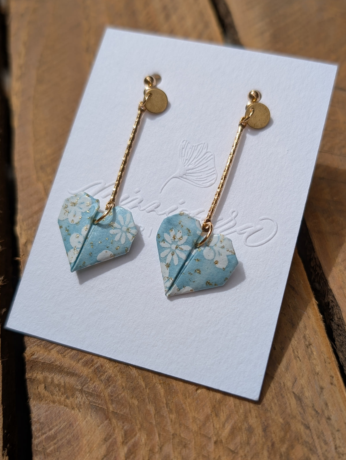 Handmade Origami Heart Earrings
