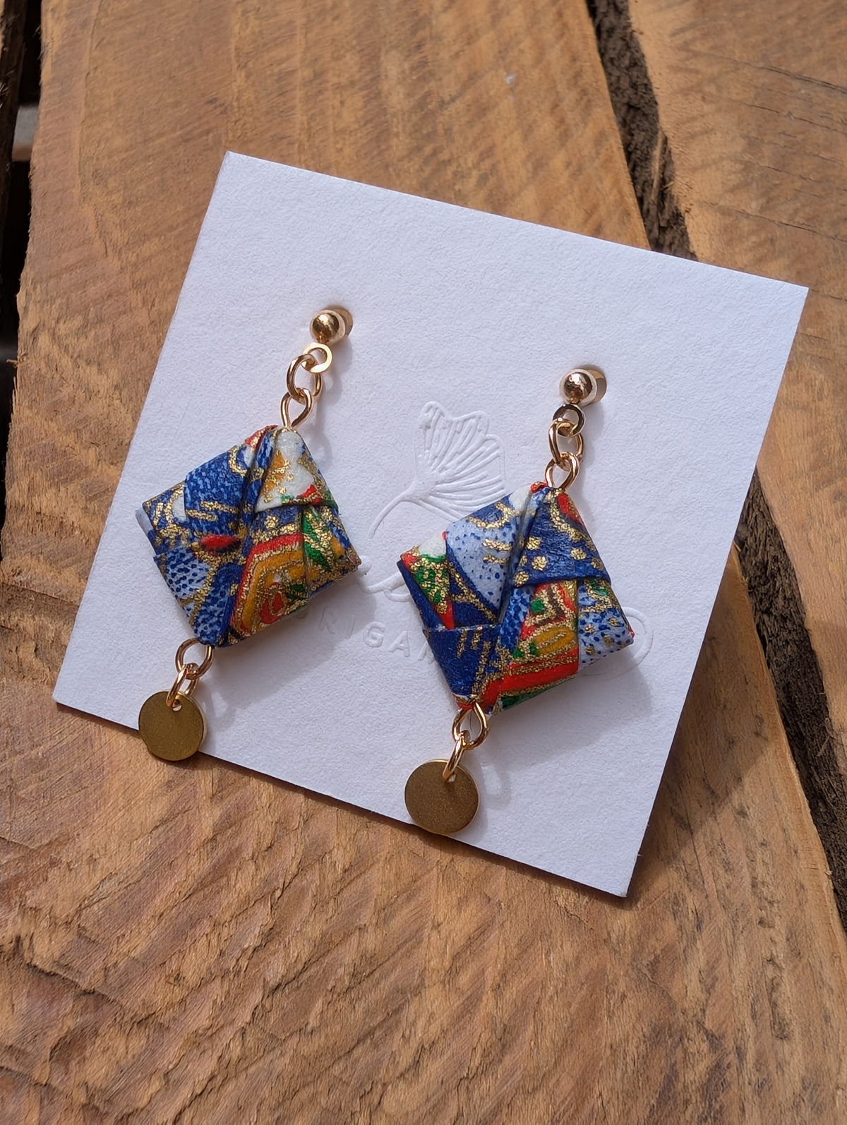 Handmade Origami Square Earrings