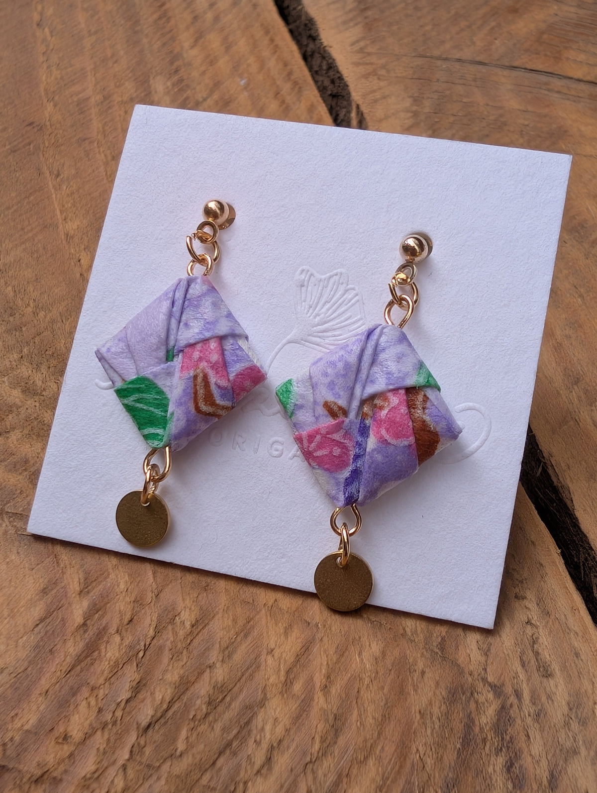 Handmade Origami Square Earrings