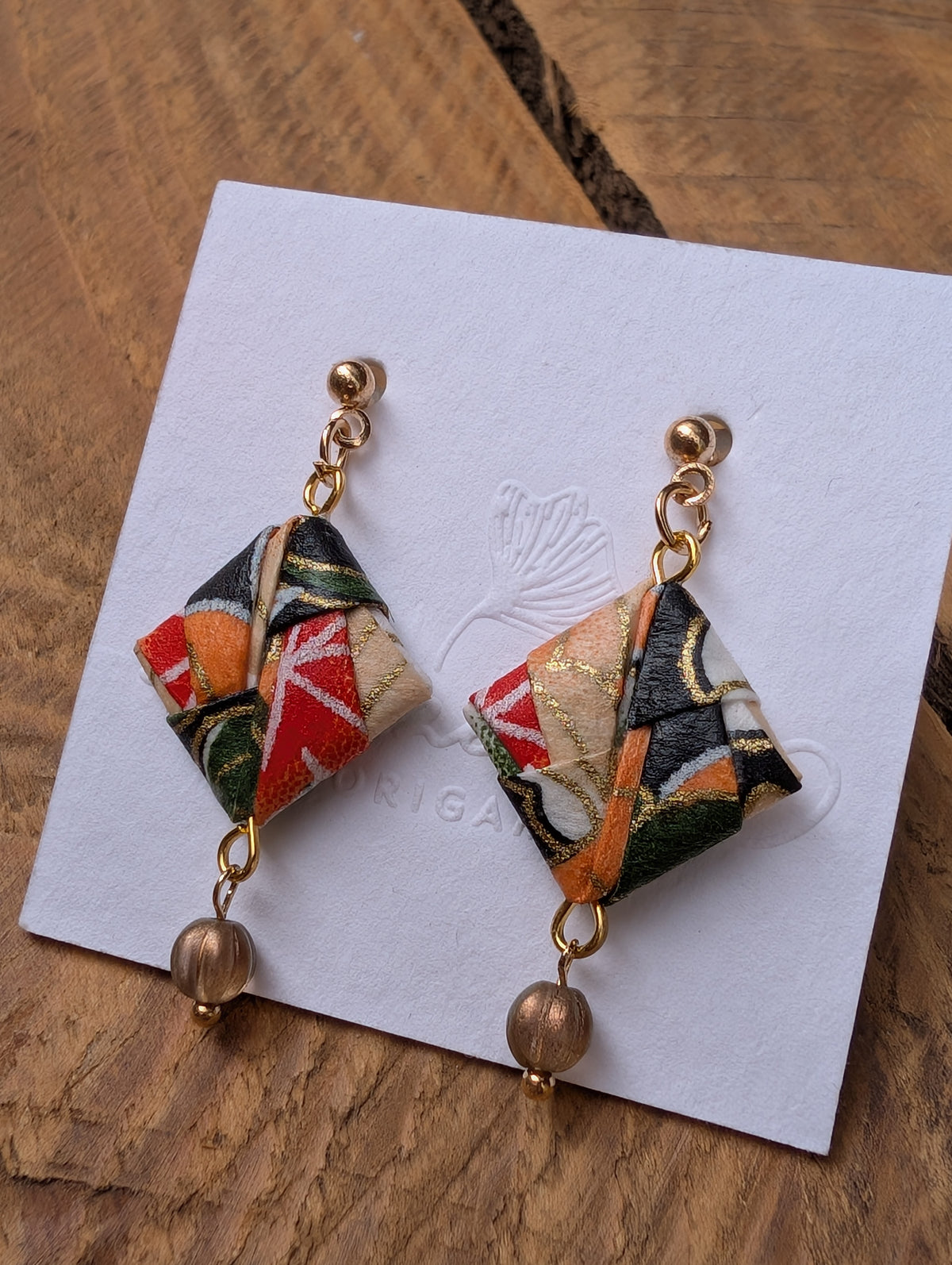 Handmade Origami Square Earrings