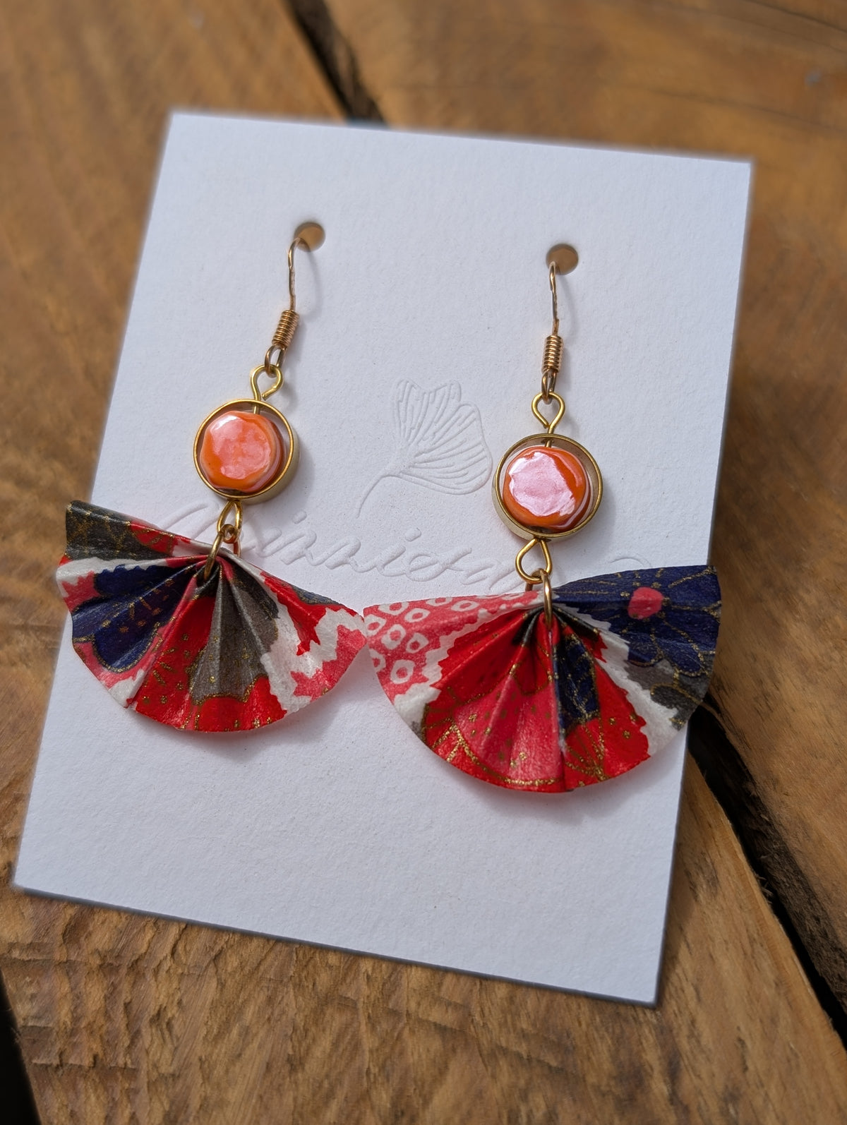 Handmade Origami Fan Earrings