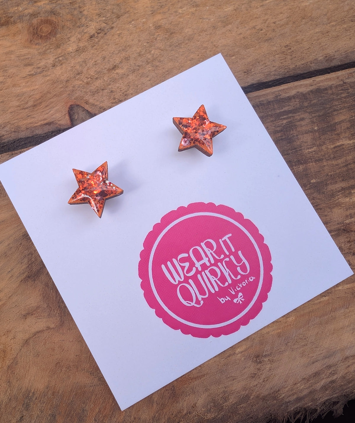 Glitter Star Stud Earrings - 9 colours available