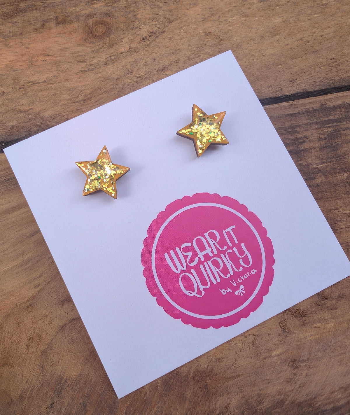 Glitter Star Stud Earrings - 9 colours available
