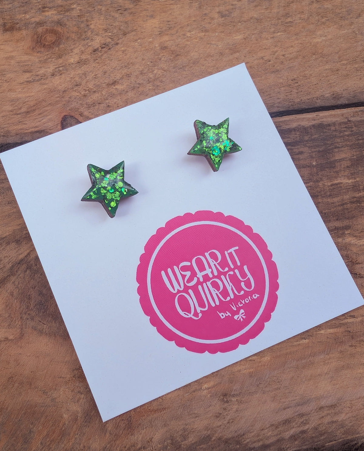 Glitter Star Stud Earrings - 9 colours available