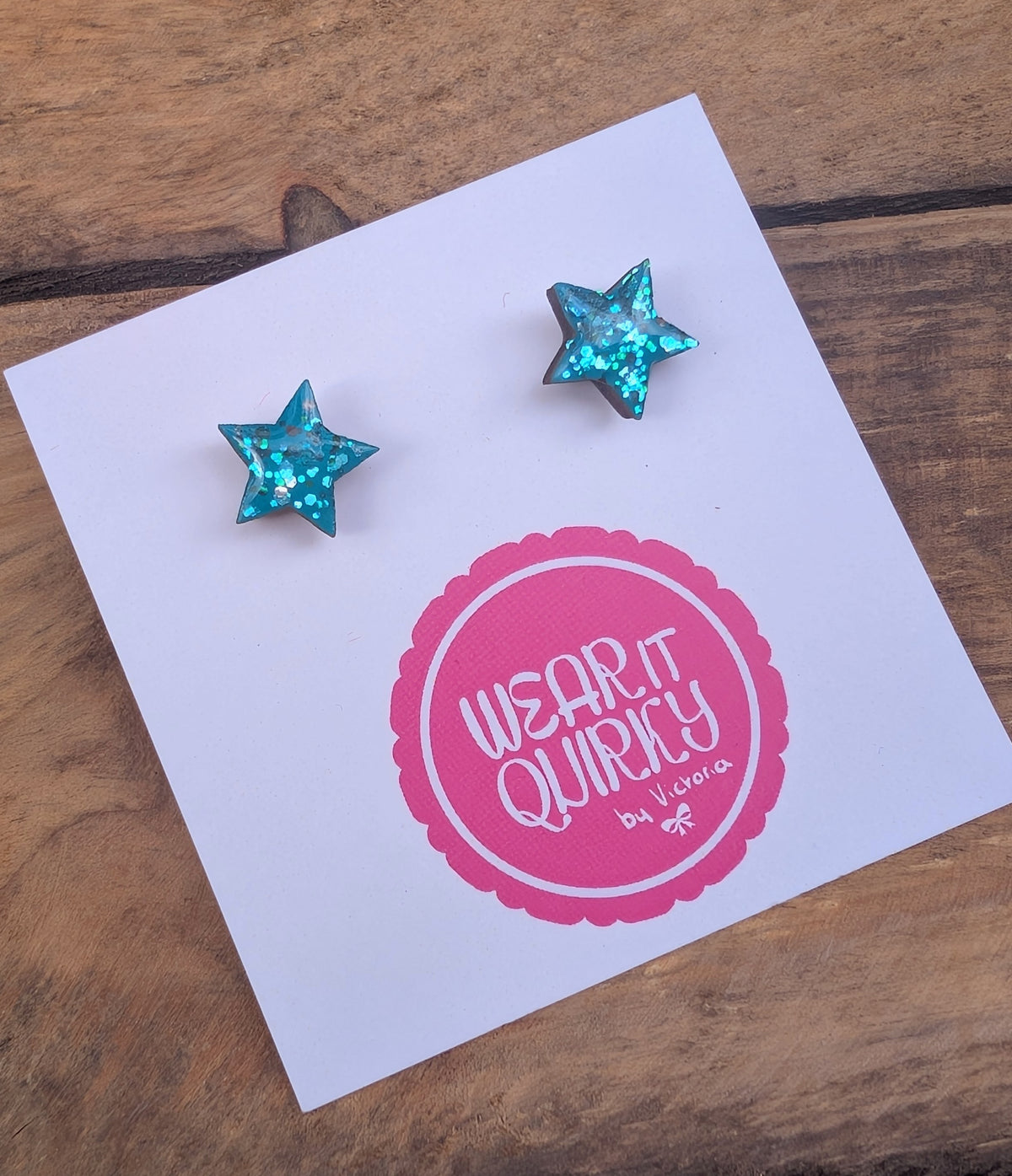 Glitter Star Stud Earrings - 9 colours available