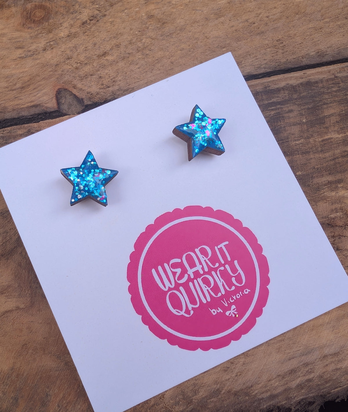 Glitter Star Stud Earrings - 9 colours available