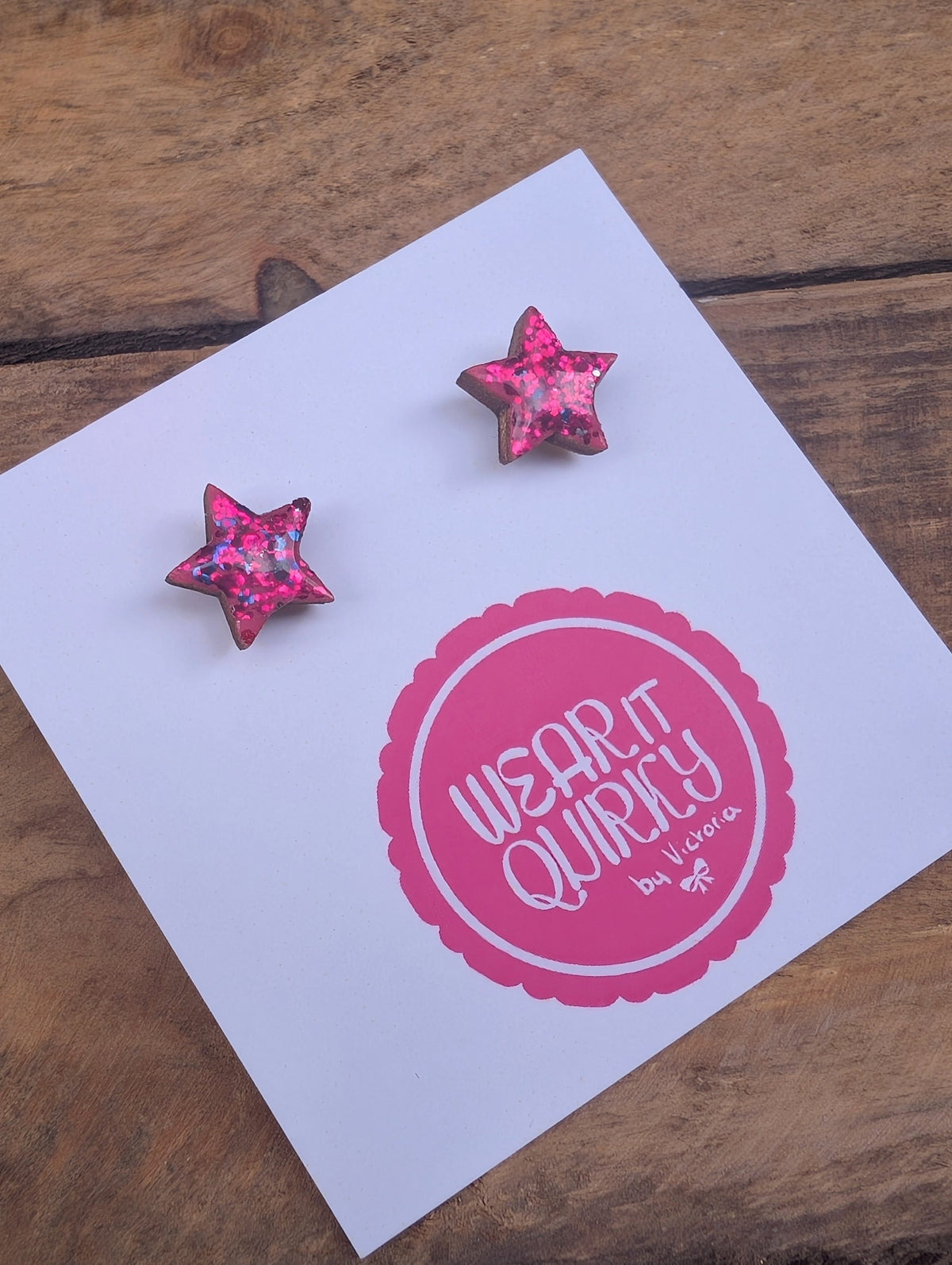 Glitter Star Stud Earrings - 9 colours available