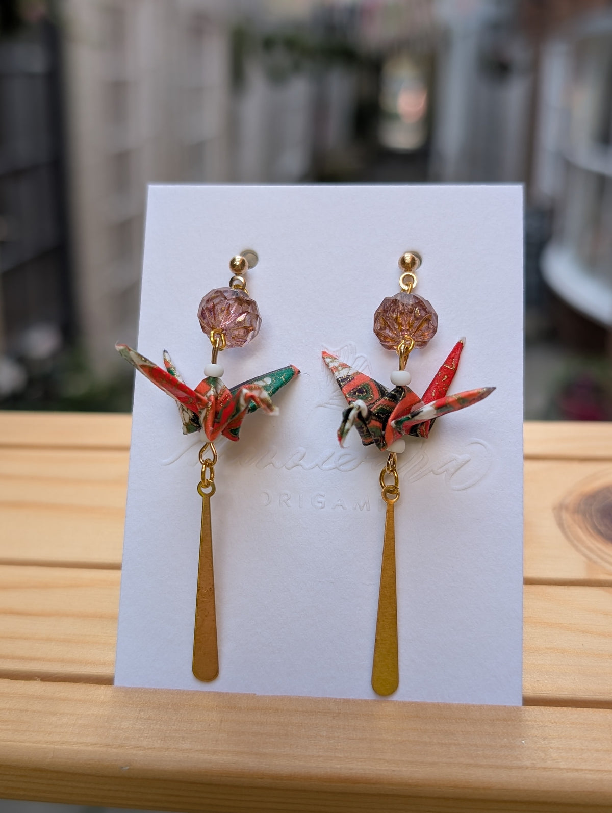 Handmade Origami Crane Earrings - Multiple styles To Choose From