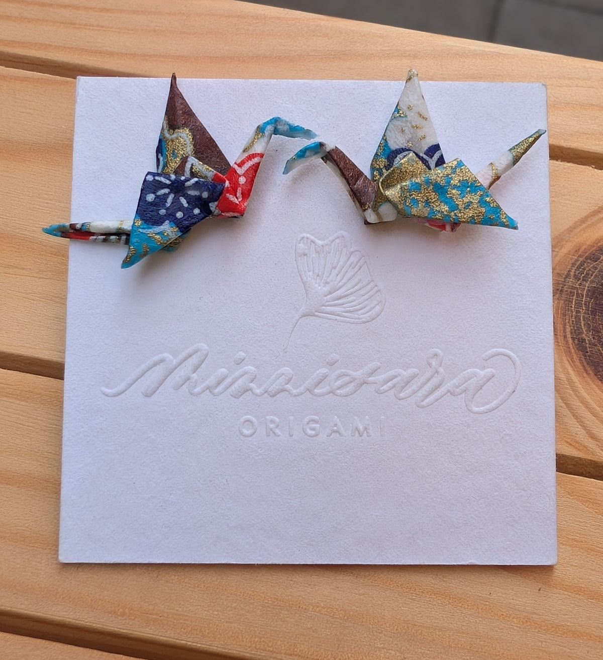 Handmade Mini Origami Crane Stud Earrings