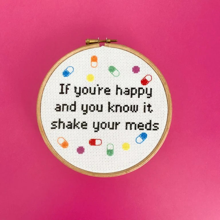 Shake Your Meds Cross Stitch Kit