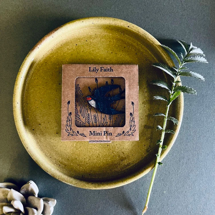 Swallow Hand Painted Mini Pin Brooch