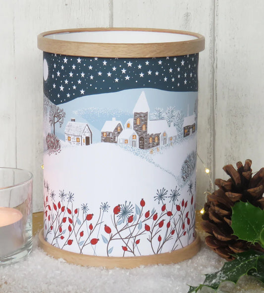 Village In The Snow - Handmade Lantern