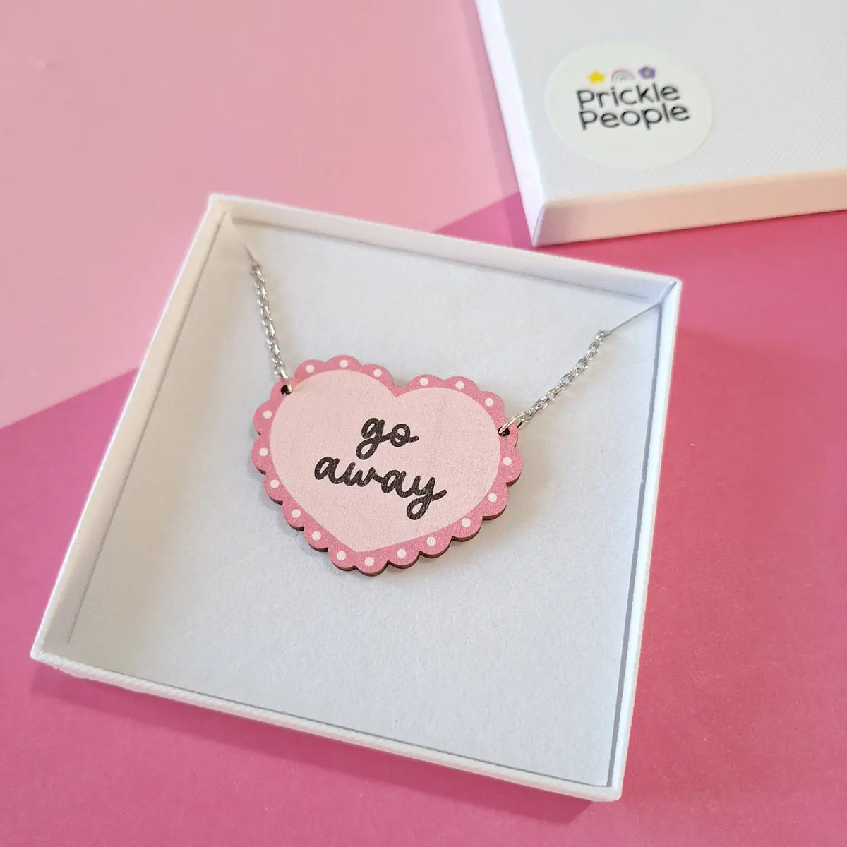 Go Away Heart Necklace