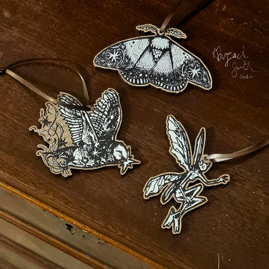 Wooden Decoration - Choose between Fairy, Owl or Moth