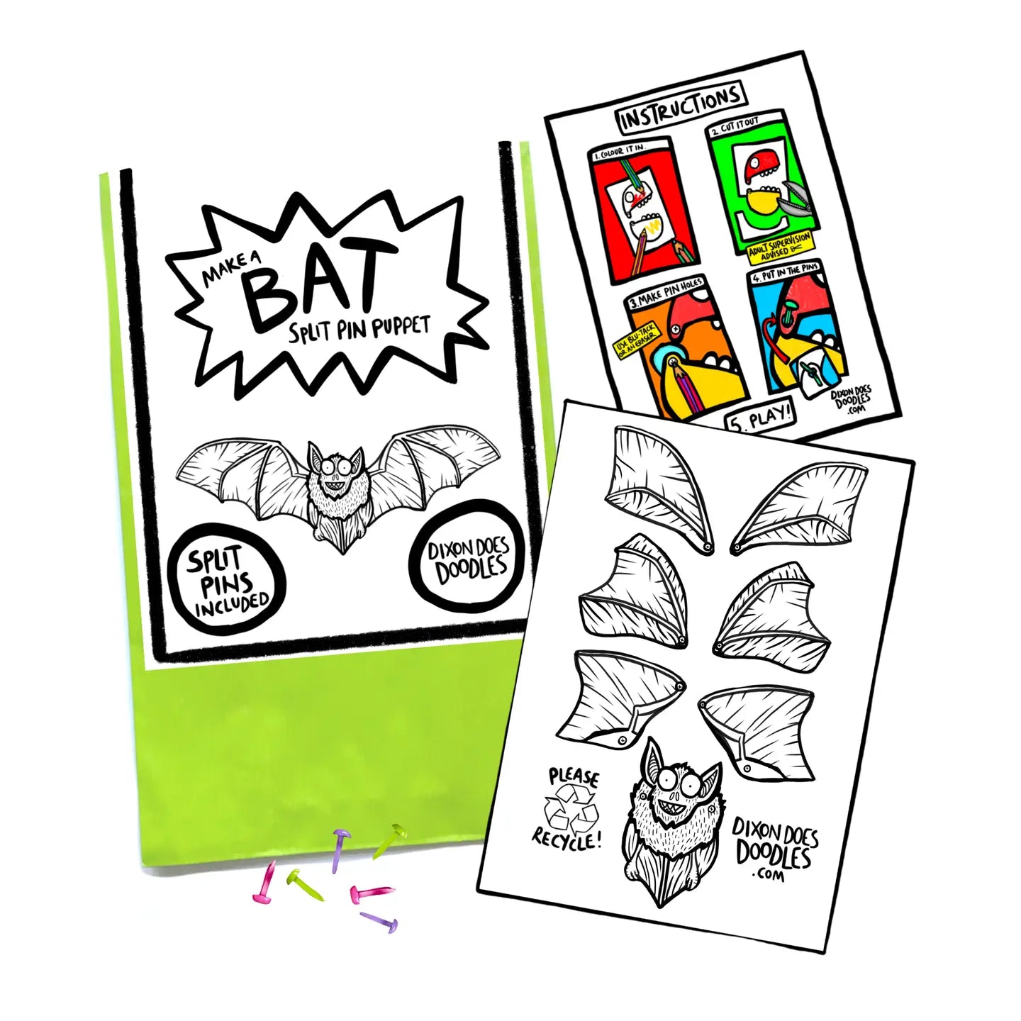 Bat Split Pin Puppet Craft Kit