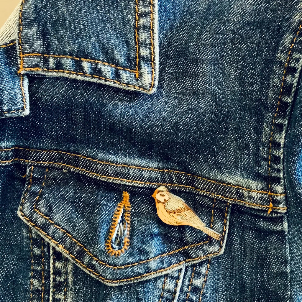 Blue Tit Hand Painted Mini Pin Brooch