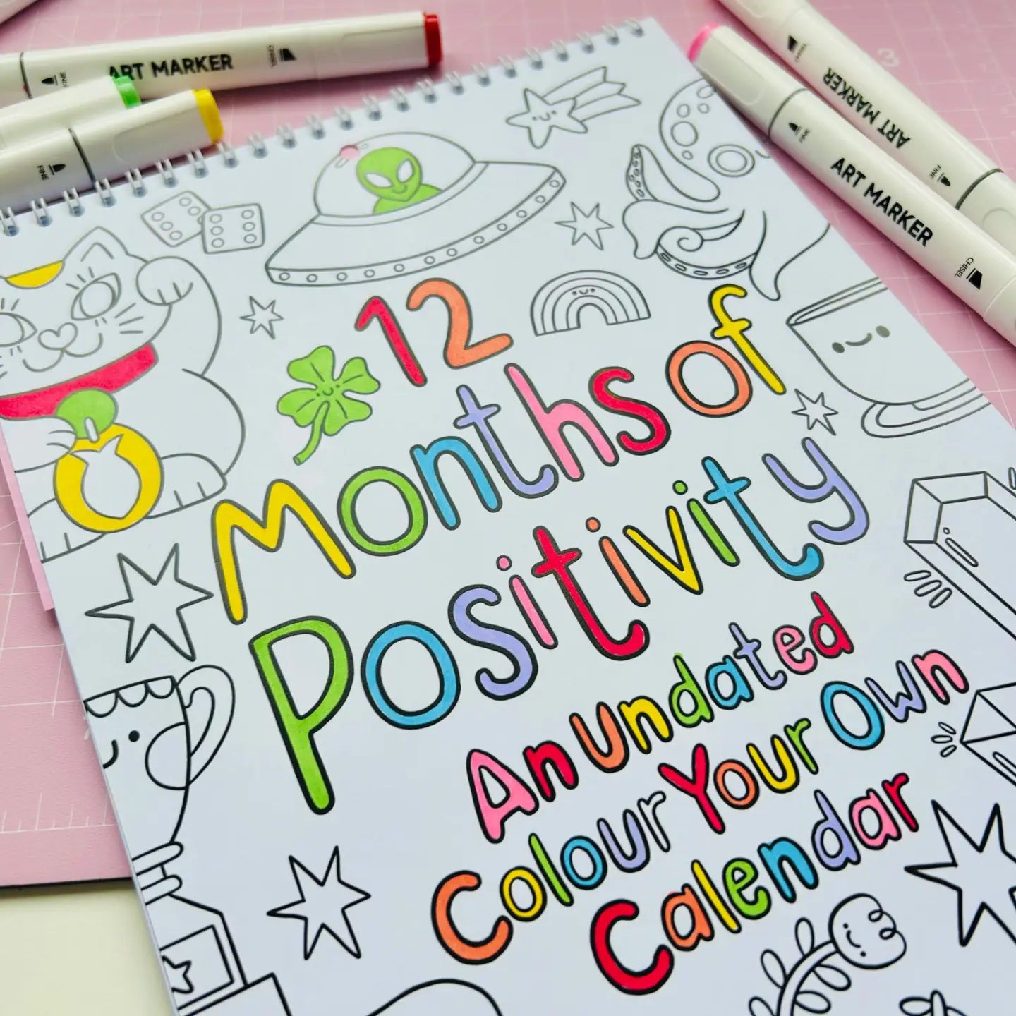 12 Months Of Positivity - Colour Your Own Calendar