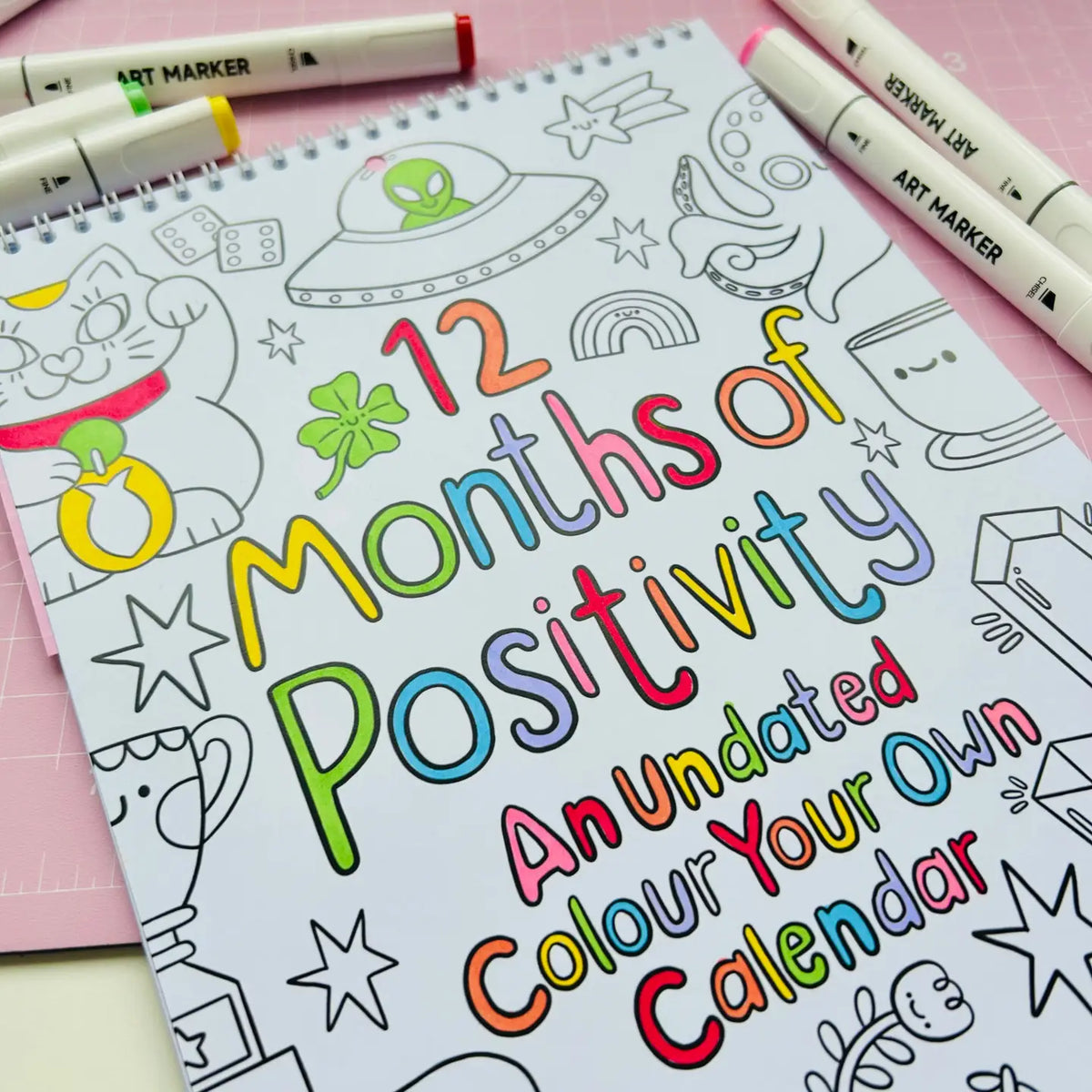 12 Months Of Positivity - Colour Your Own Calendar