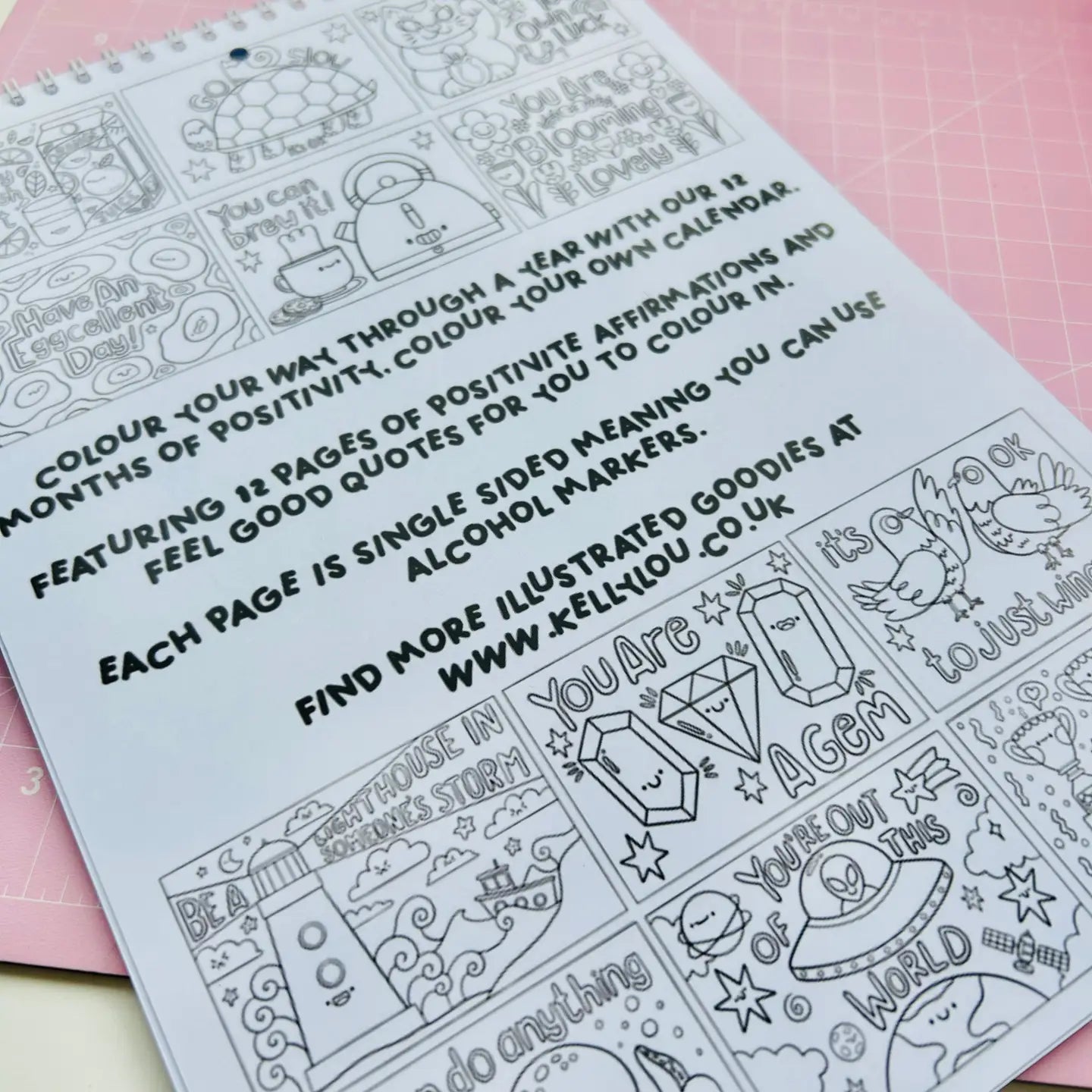 12 Months Of Positivity - Colour Your Own Calendar