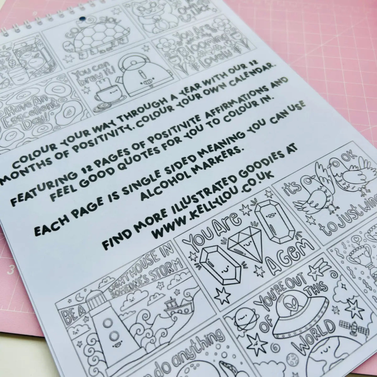 12 Months Of Positivity - Colour Your Own Calendar