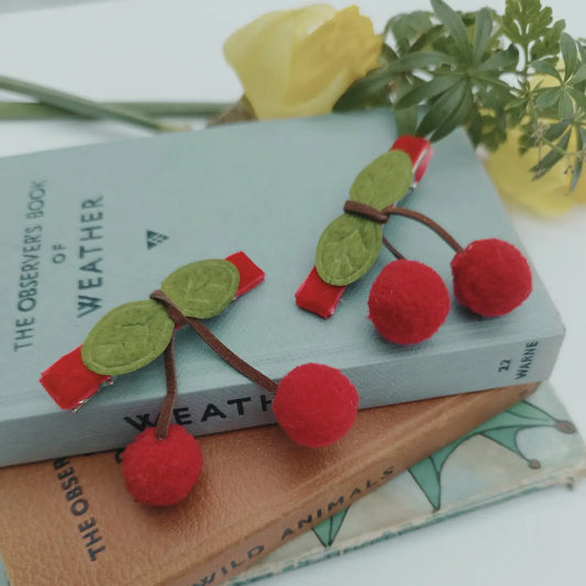 Retro Cherry Hair Clips