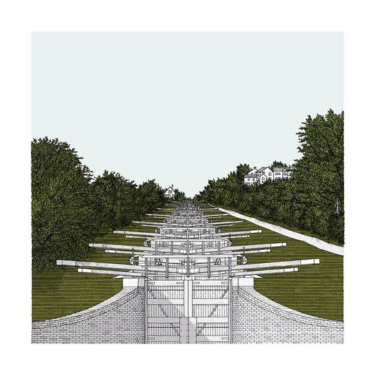 Caen Hill Locks Architectural Print - 2 sizes available