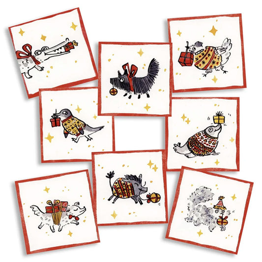 Mini Christmas Critter Card Pack - 8 Cards
