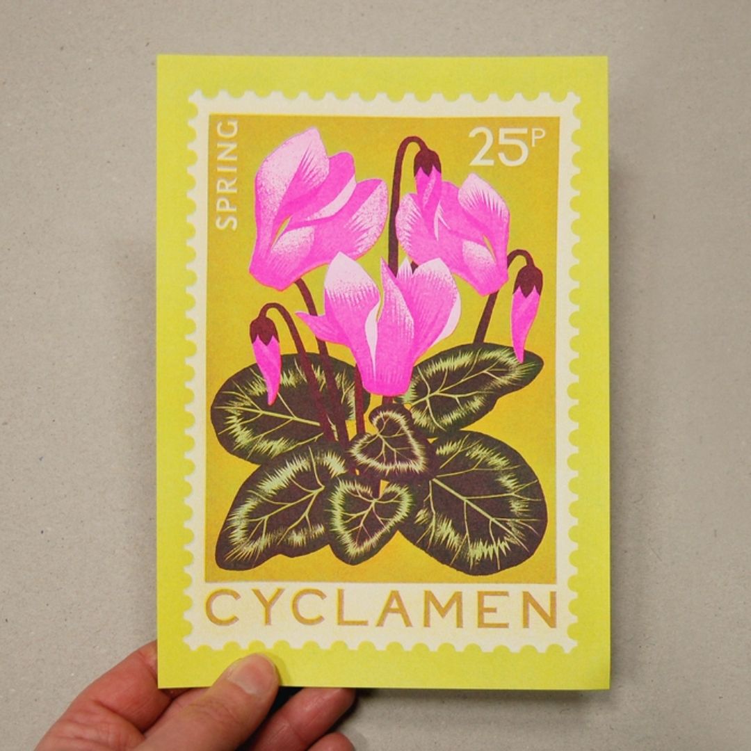 Cyclamen A5 Risograph Print