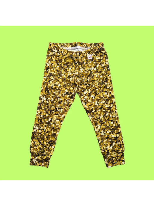Gold Glitter Effect Leggings