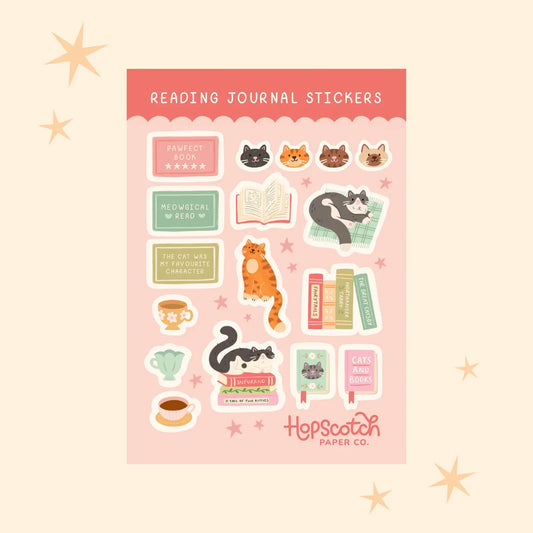 Cat Reading Journal Stickers