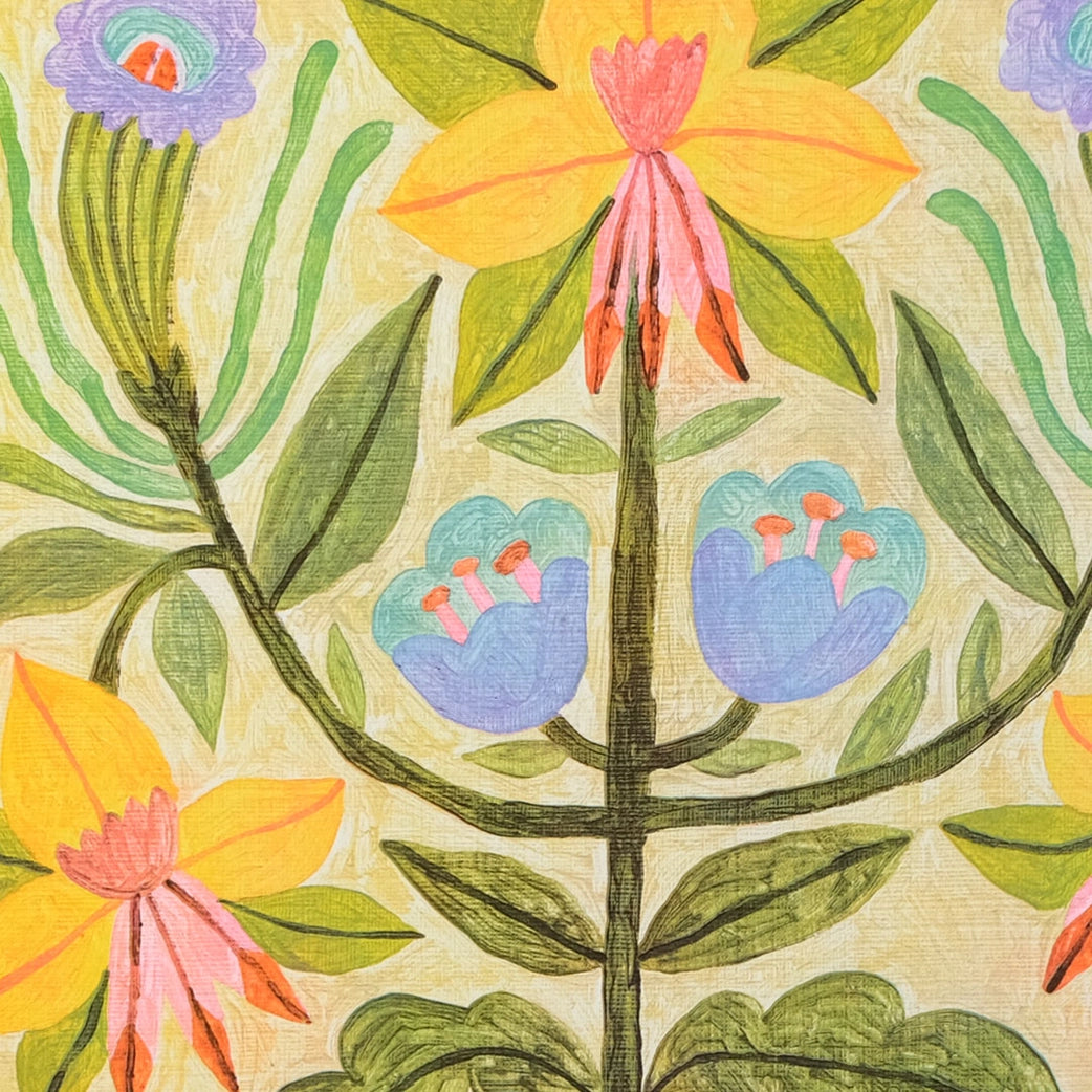 Cream Floral Arrangement A3 Risograph Print