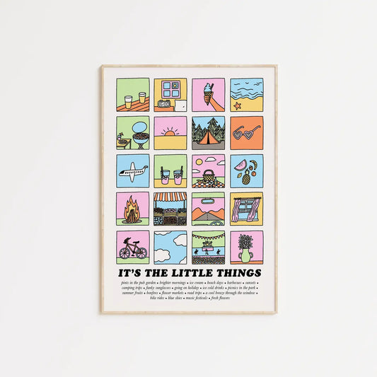 Summer Edition 'It's the Little Things' Illustrated Quote A4 Print