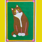 Black Cat Risograph Mini Print - A5