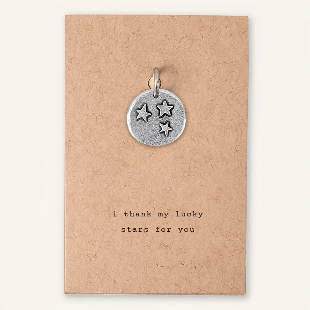 Triple Star 'I Thank My Lucky Stars' Pewter Charm