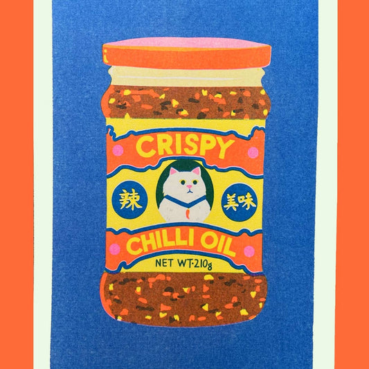 Crispy Chilli Oil Risograph Art Print - A5