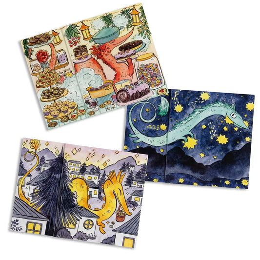 Festive Dragon Card Pack - 3 Cards