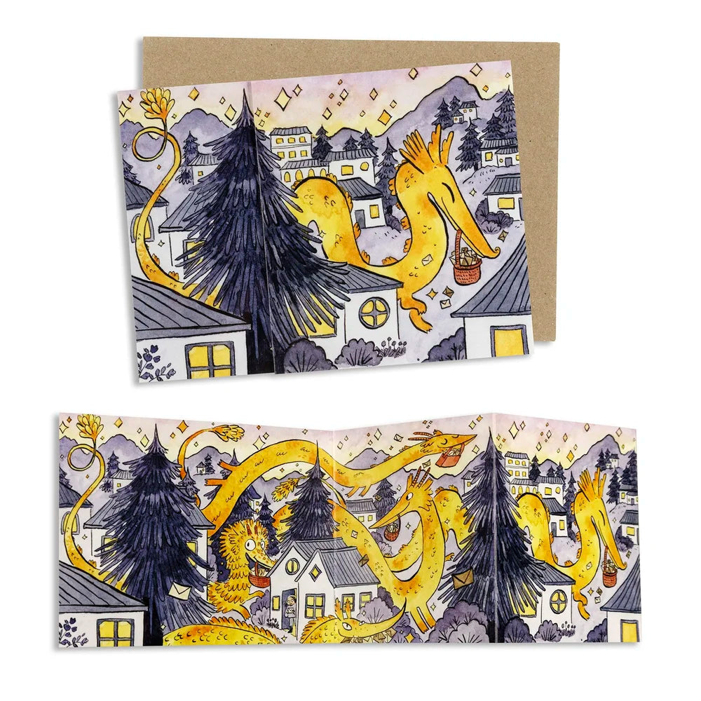 Festive Dragon Card Pack - 3 Cards