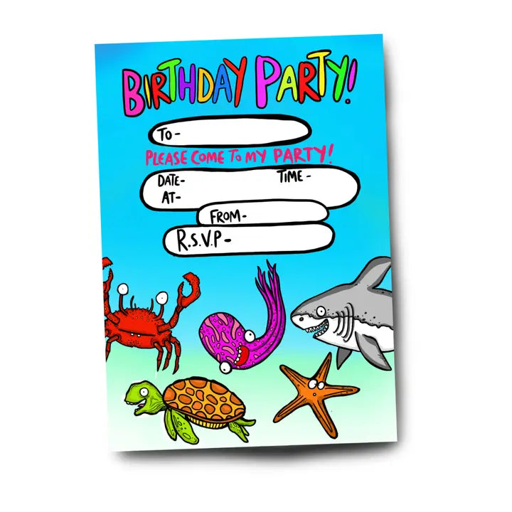 Sea Creatures Party Invitations