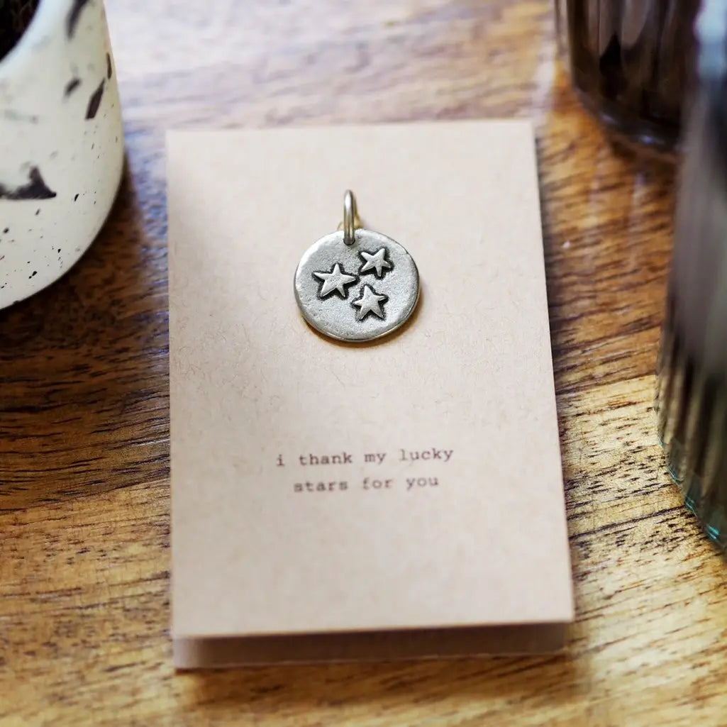 Triple Star 'I Thank My Lucky Stars' Pewter Charm