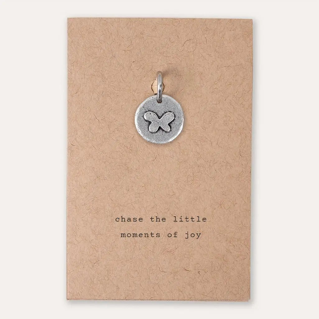 Butterfly 'Chase The Little Moments Of Joy' Pewter Charm