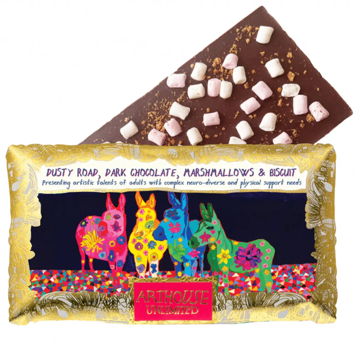 Silky Dark Choc, Marshmallows and Biscuit 'Dusty Road' Bar