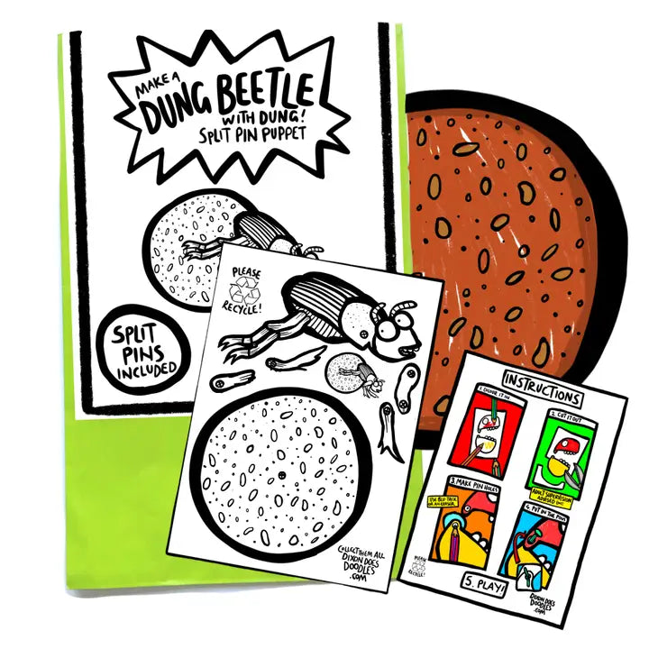 Dung Beetle Split Pin Puppet Craft Kit