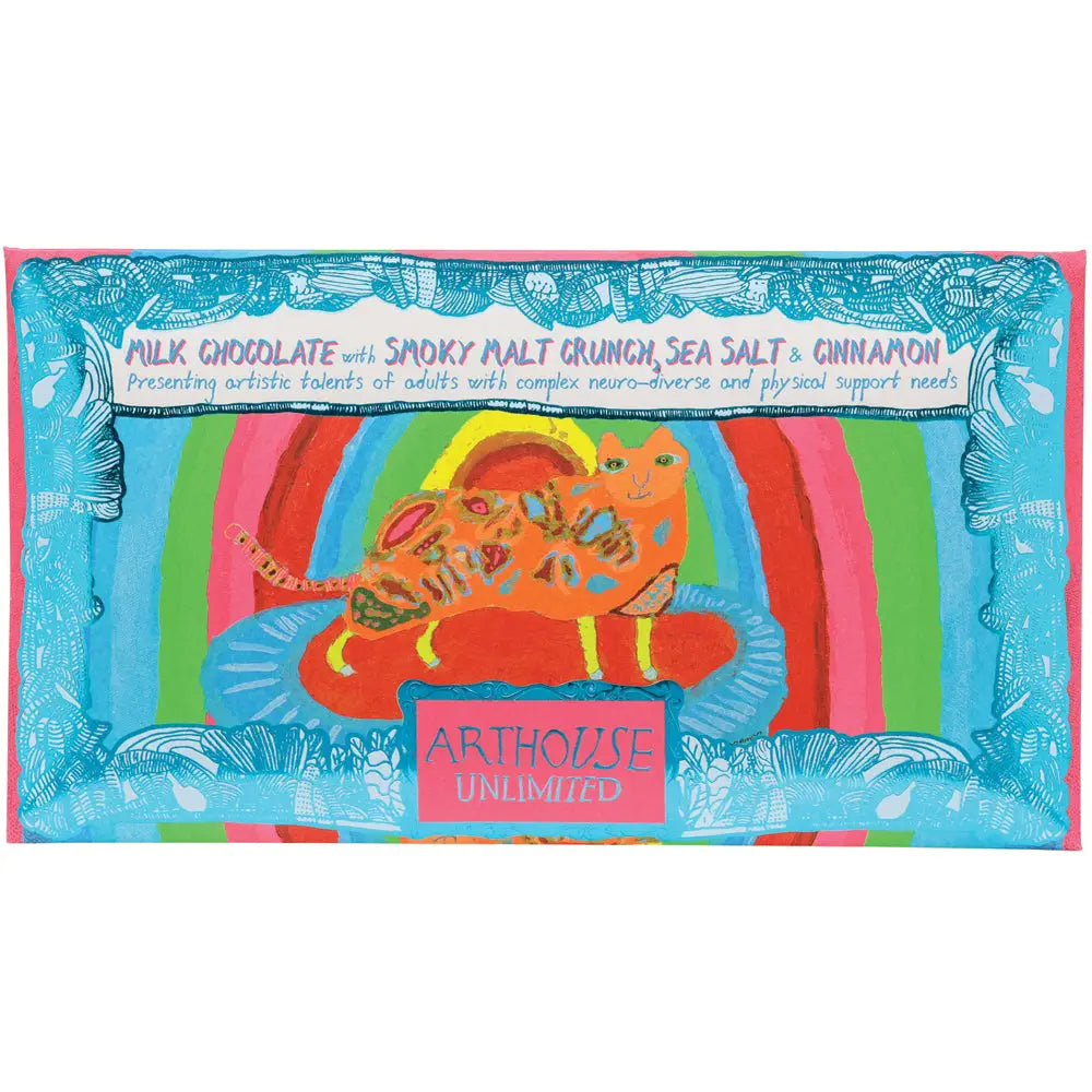Milk Choc, Smoky Malt, Sea Salt & Vanilla 'Rainbow Cat' Bar