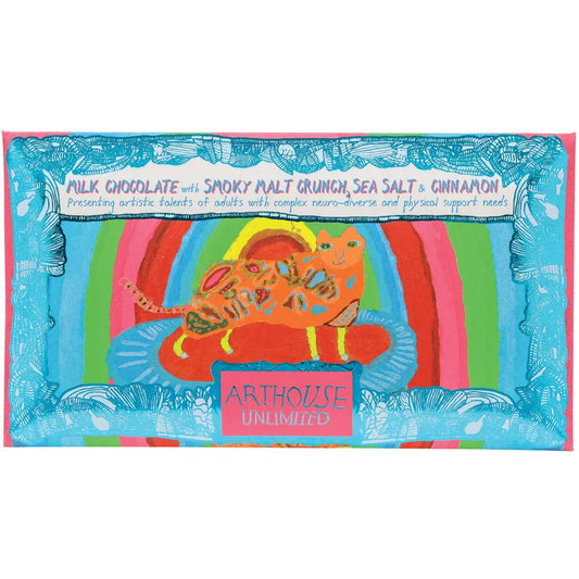 Milk Choc, Smoky Malt, Sea Salt & Vanilla 'Rainbow Cat' Bar