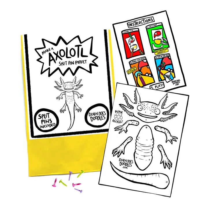 Axolotl Split Pin Puppet Craft Kit
