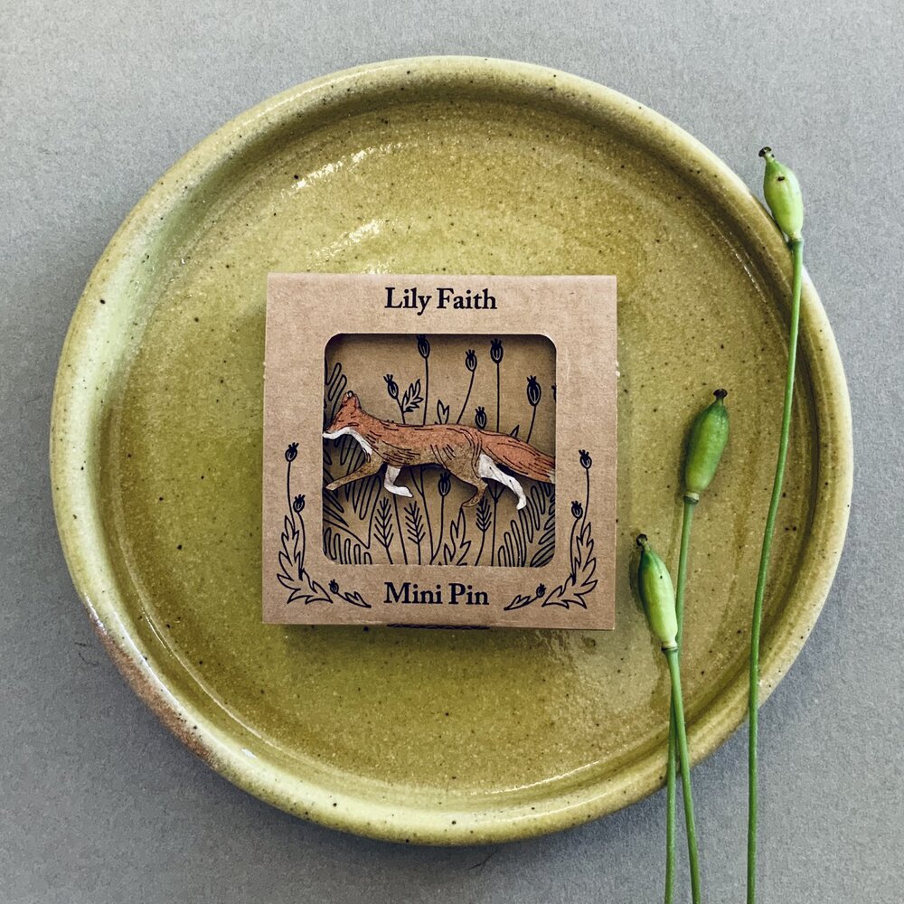 Fox Hand Painted Mini Pin