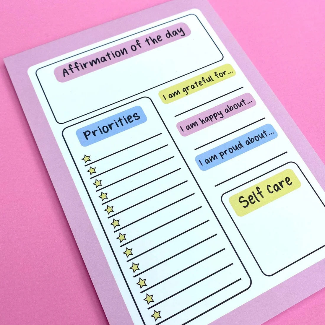 Affirmation Day Planner Notepad A5