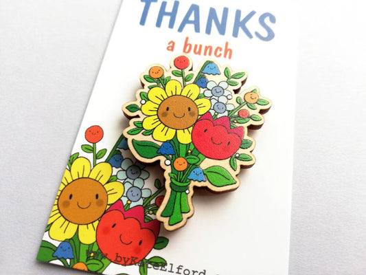 Thank A Bunch Wooden Magnet