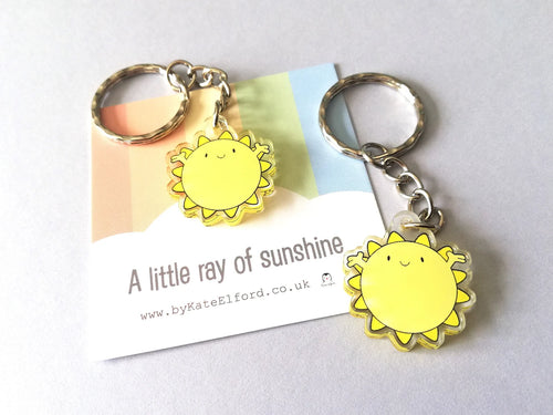 'A Little Ray Of Sunshine' Acrylic Keyring