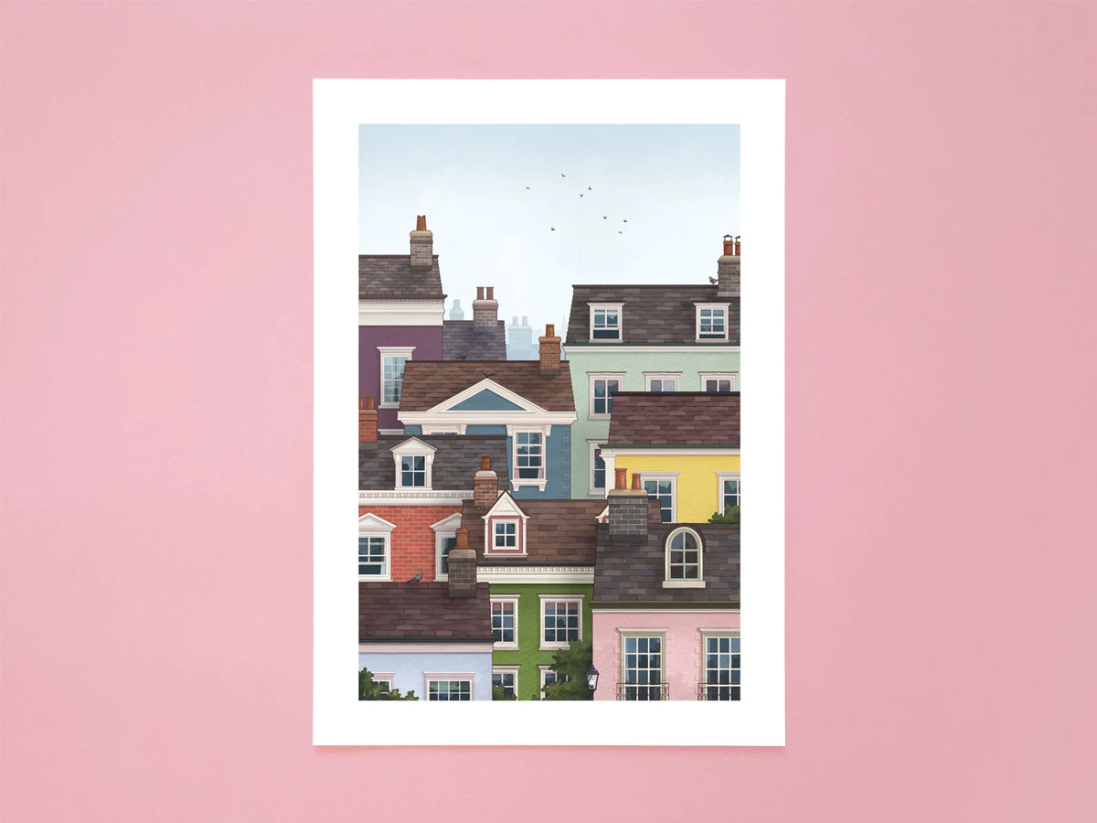 Colourful Houses Print - Available in 2 sizes